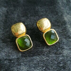 Julie Vos Gold and Green Earrings